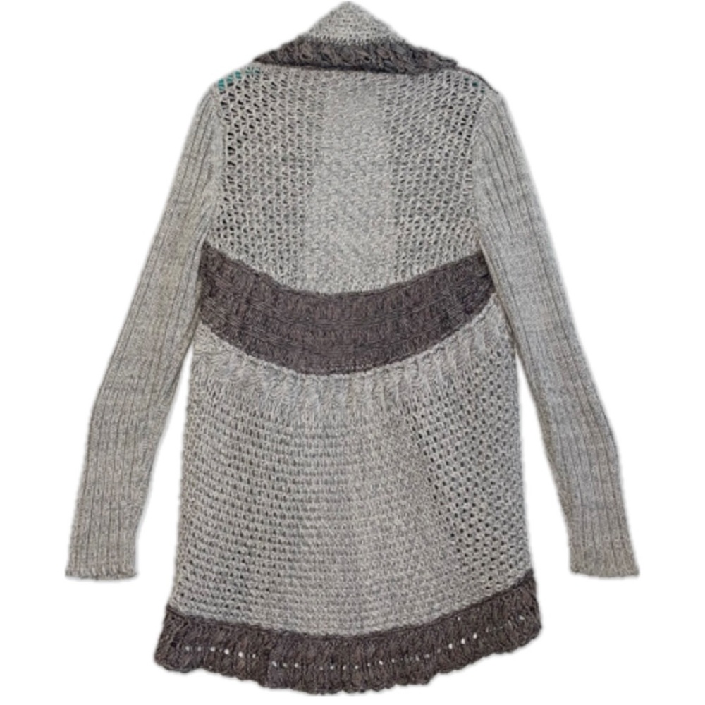 CAbi | Shadow Circle Grey Open Chunky Knit Sweater Cardigan Women’s Size Small - Picture 8 of 8